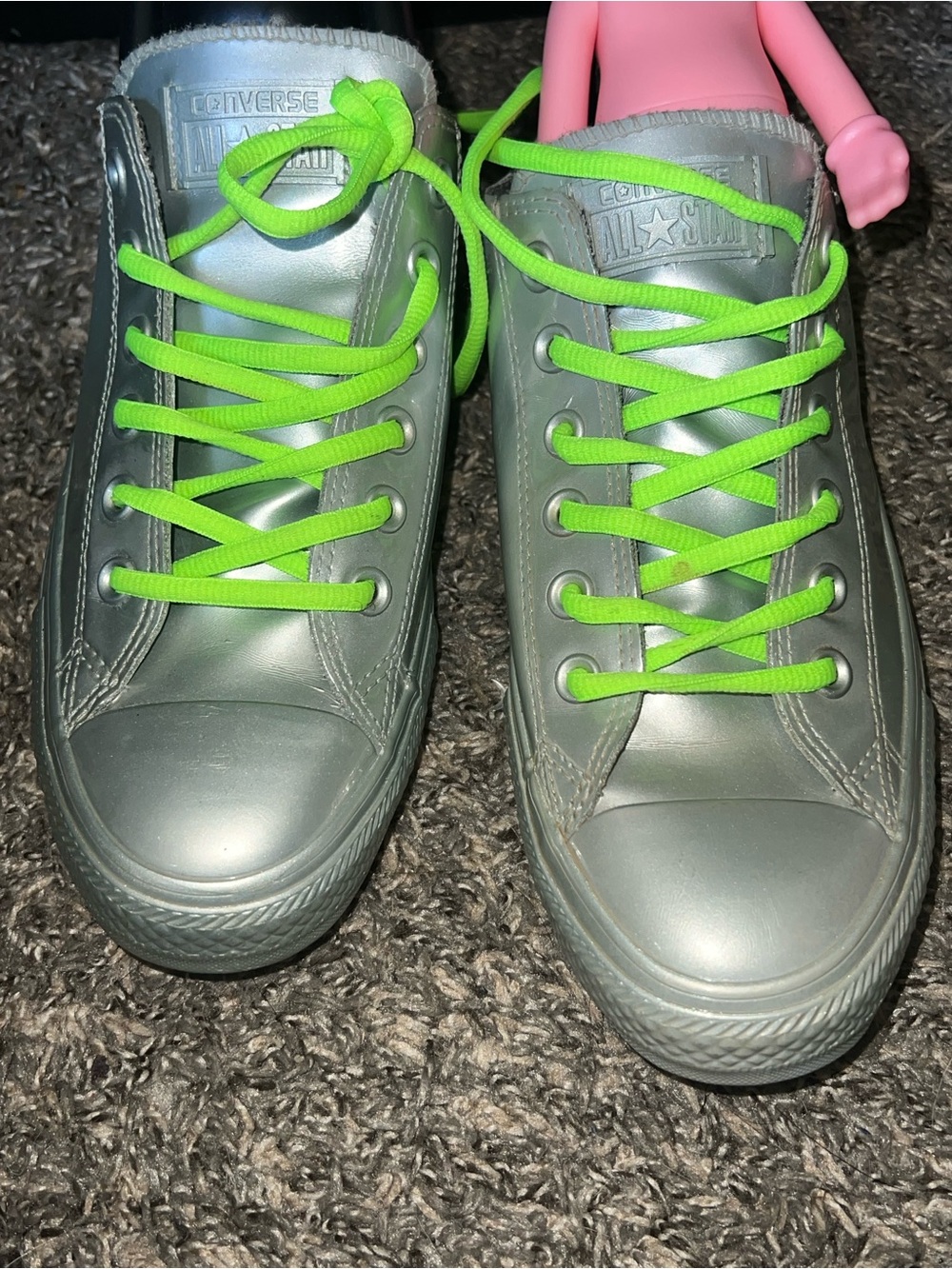 Converse metallic grey shoes woman size 9.5